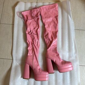 Platform thigh high boots